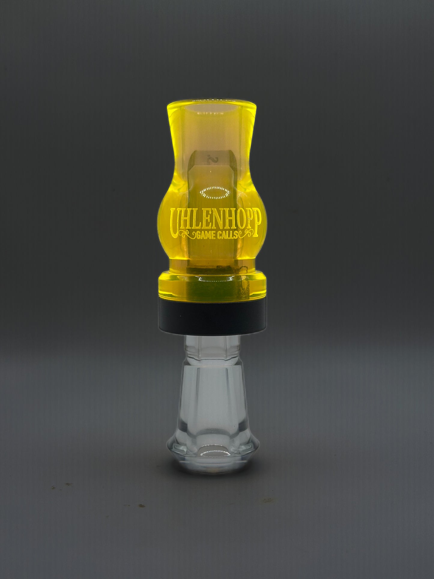 D.L.S. Dirty Little Secret Fluorescent Amber Acrylic Barrel Black Band Smoke Acrylic Insert