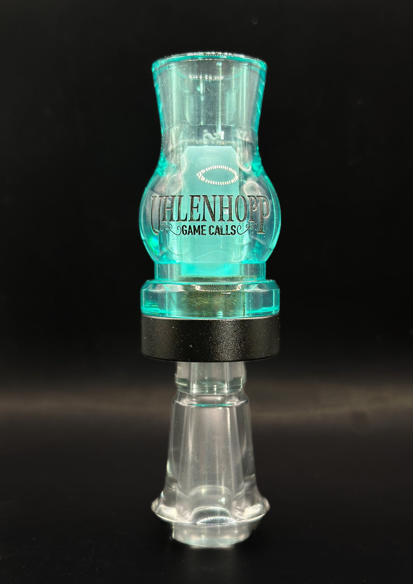 Acrylic D.L.S. ( Dirty Little Secret ) Teal Acrylic Barrel Smoke Acrylic insert Matte Black Band