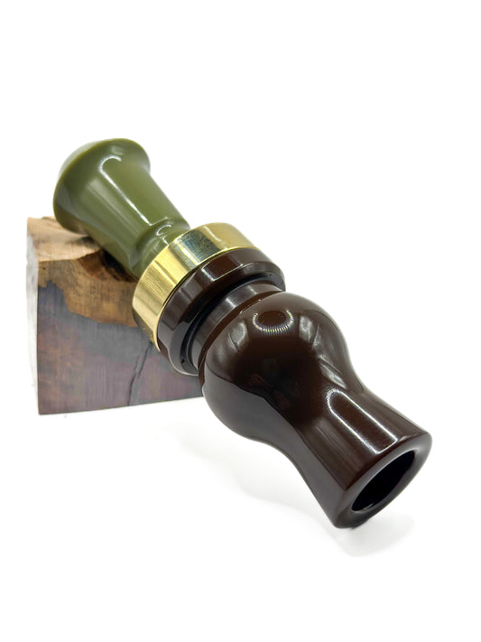 Mud Hen Single Reed. Brown and Olive acrylic
